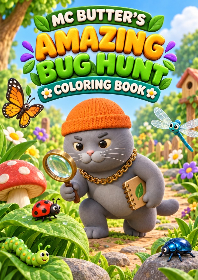 MC BUTTER's Amazing Bug Hunt coloring book cover