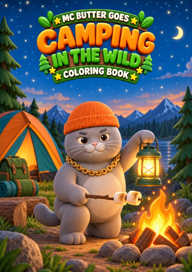 MC BUTTER Goes Camping in the Wild coloring book cover
