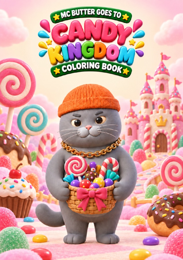 MC BUTTER Goes to Candy Kingdom coloring book cover