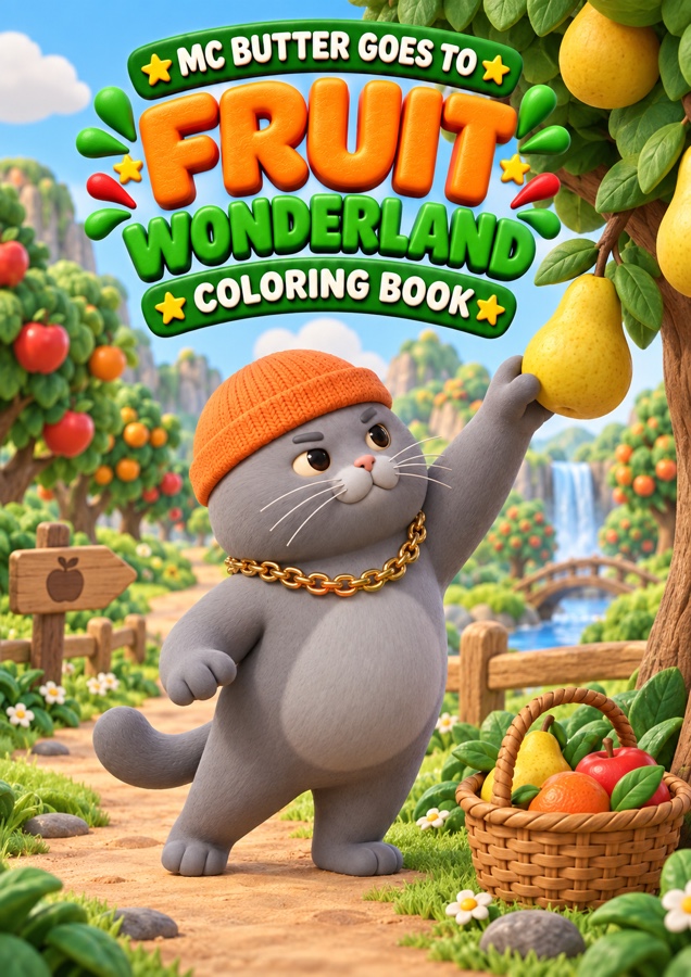 MC BUTTER Goes to Fruit Wonderland coloring book cover