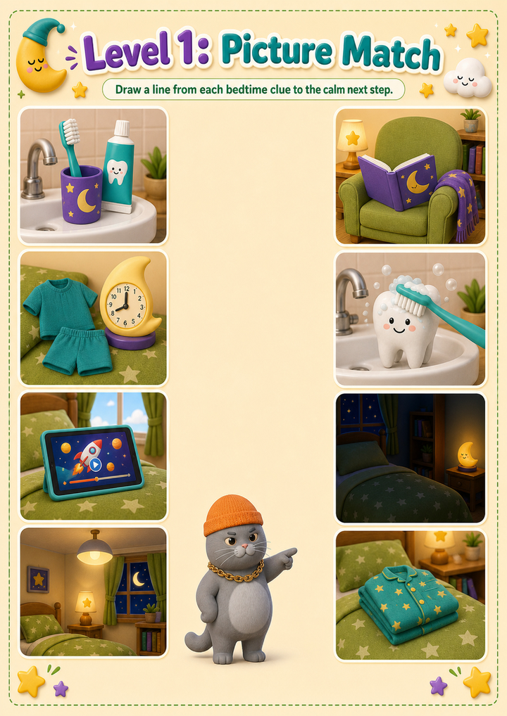 Bedtime Routine Matching Game preview